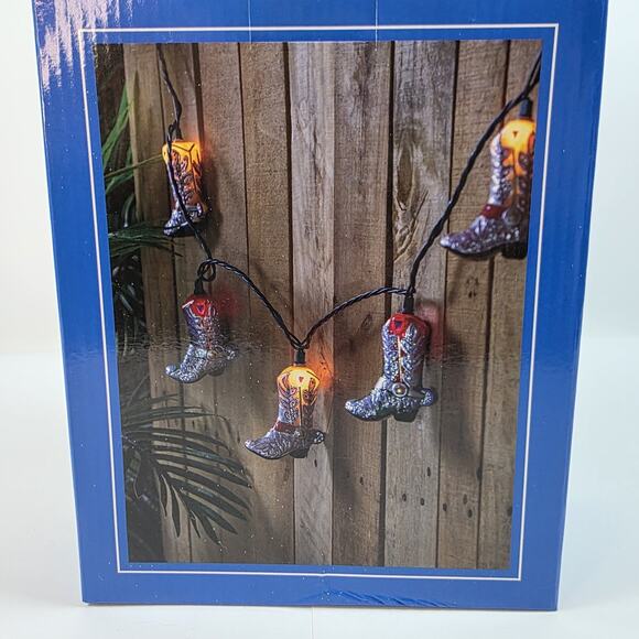 Northlight 10-Count Cowboy Boot Patio Light Set 6ft Green Wire Incandescent - Picture 5 of 8